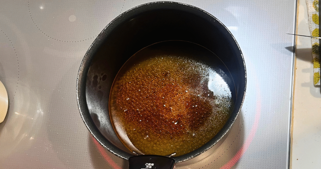 良い色に仕上がったキャラメル